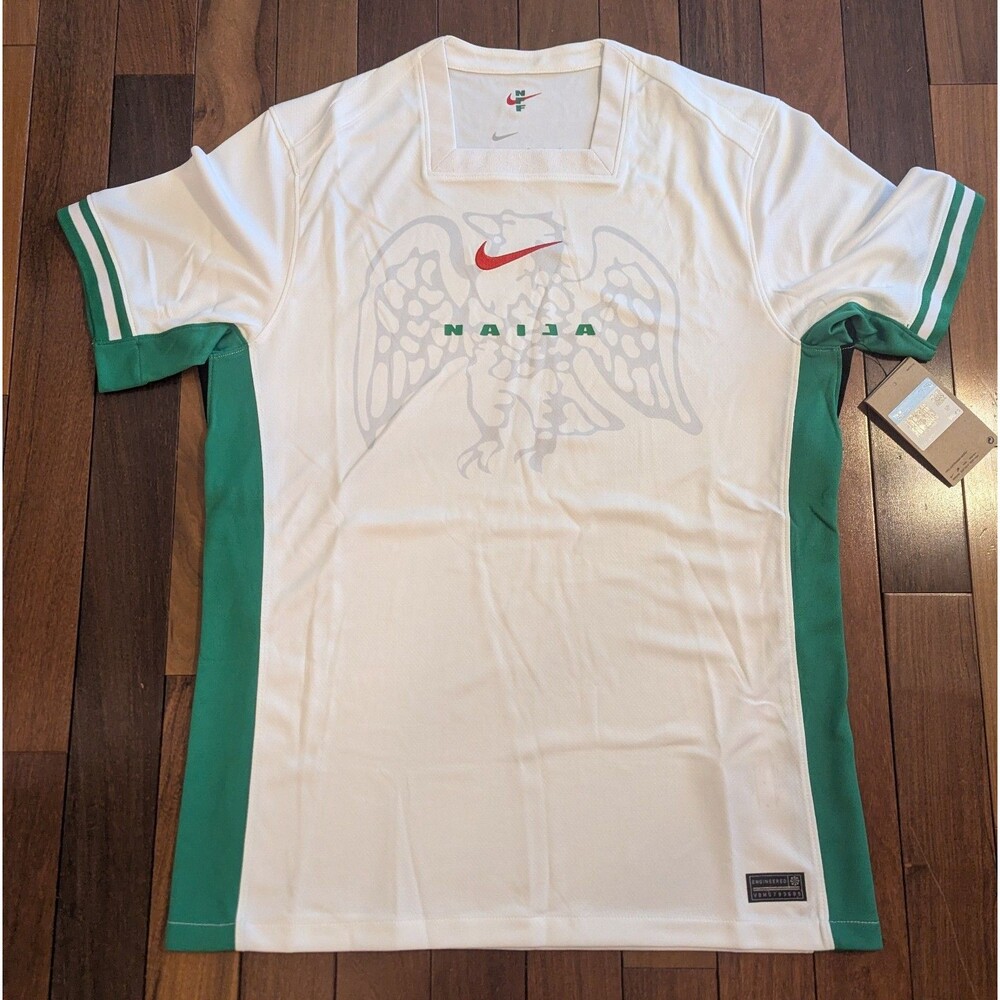 Nike Nigeria 2024-25 Home Soccer Jersey White Mens Medium FQ8837-100 NWT